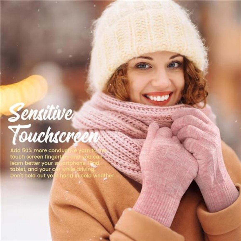 4 Pairs Winter Gloves Women Men Cold Weather Valentines - Picture 4 of 7